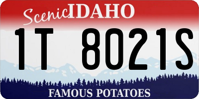 ID license plate 1T8021S