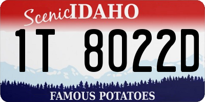 ID license plate 1T8022D