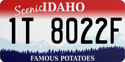 ID license plate 1T8022F