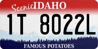 ID license plate 1T8022L