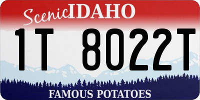 ID license plate 1T8022T