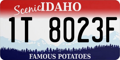 ID license plate 1T8023F
