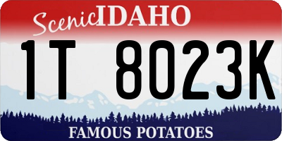 ID license plate 1T8023K