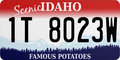 ID license plate 1T8023W