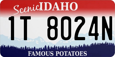 ID license plate 1T8024N