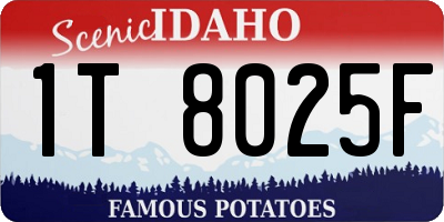 ID license plate 1T8025F