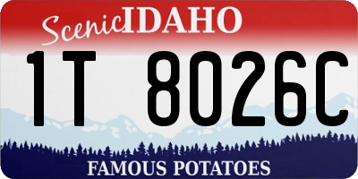 ID license plate 1T8026C