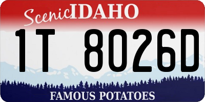 ID license plate 1T8026D