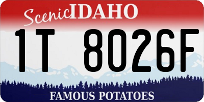 ID license plate 1T8026F