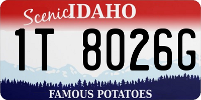ID license plate 1T8026G