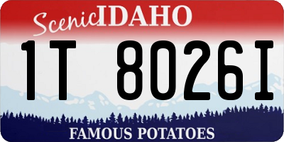 ID license plate 1T8026I