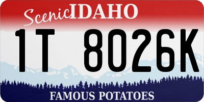 ID license plate 1T8026K