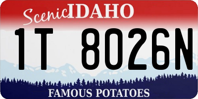 ID license plate 1T8026N