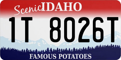 ID license plate 1T8026T