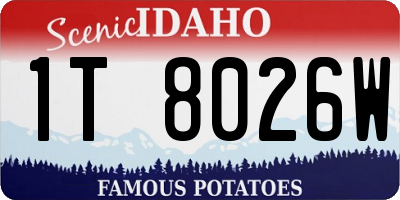 ID license plate 1T8026W