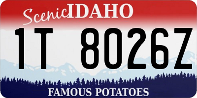 ID license plate 1T8026Z
