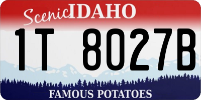 ID license plate 1T8027B