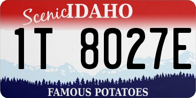 ID license plate 1T8027E