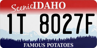ID license plate 1T8027F