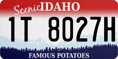 ID license plate 1T8027H