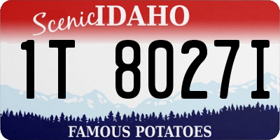 ID license plate 1T8027I