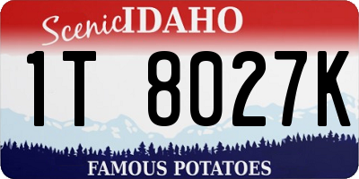 ID license plate 1T8027K