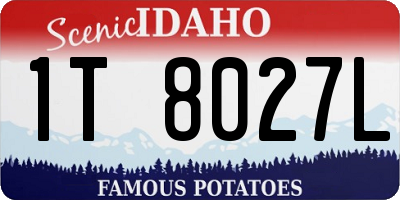 ID license plate 1T8027L