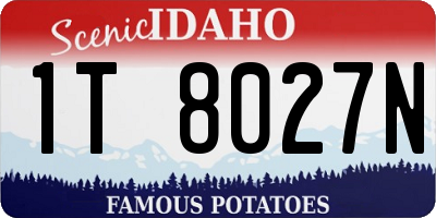 ID license plate 1T8027N