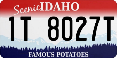 ID license plate 1T8027T
