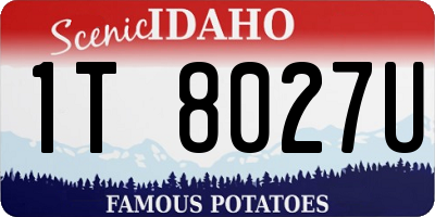 ID license plate 1T8027U