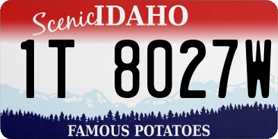 ID license plate 1T8027W
