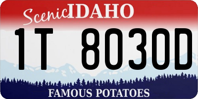 ID license plate 1T8030D