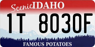 ID license plate 1T8030F