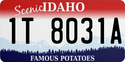 ID license plate 1T8031A