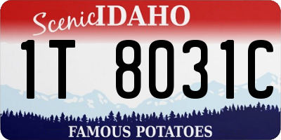 ID license plate 1T8031C
