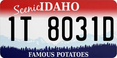 ID license plate 1T8031D
