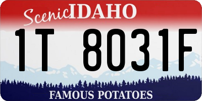 ID license plate 1T8031F