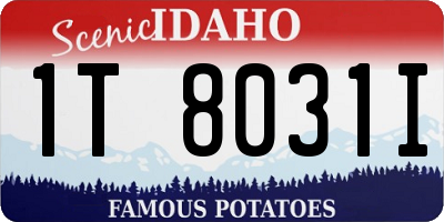 ID license plate 1T8031I