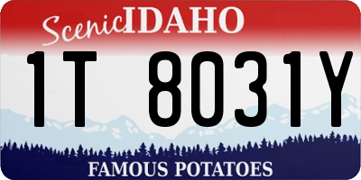 ID license plate 1T8031Y