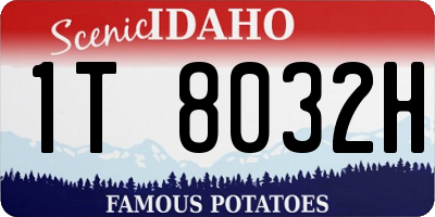 ID license plate 1T8032H