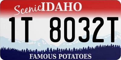 ID license plate 1T8032T
