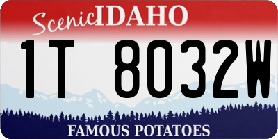 ID license plate 1T8032W