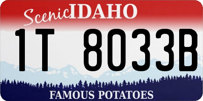 ID license plate 1T8033B