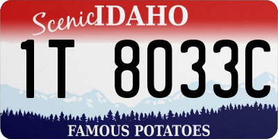 ID license plate 1T8033C