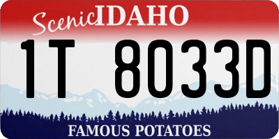 ID license plate 1T8033D