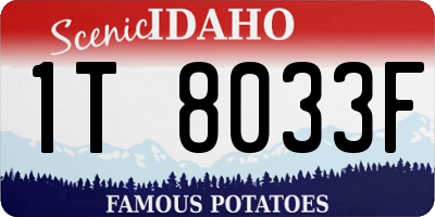 ID license plate 1T8033F