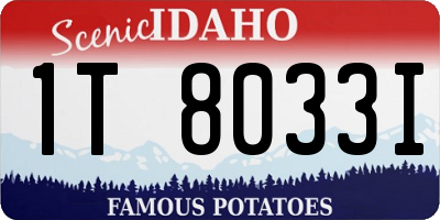 ID license plate 1T8033I