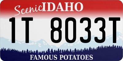 ID license plate 1T8033T