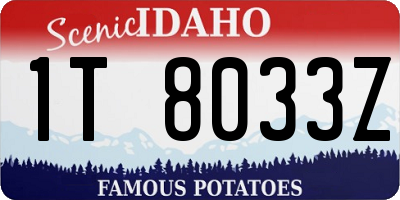 ID license plate 1T8033Z