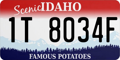 ID license plate 1T8034F